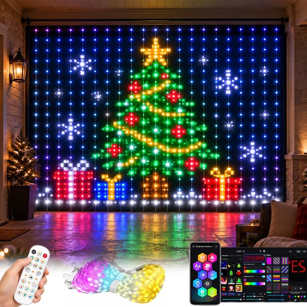 Home Decor Free App - Guirlandes lumineuses de Noël RGB, guirlandes