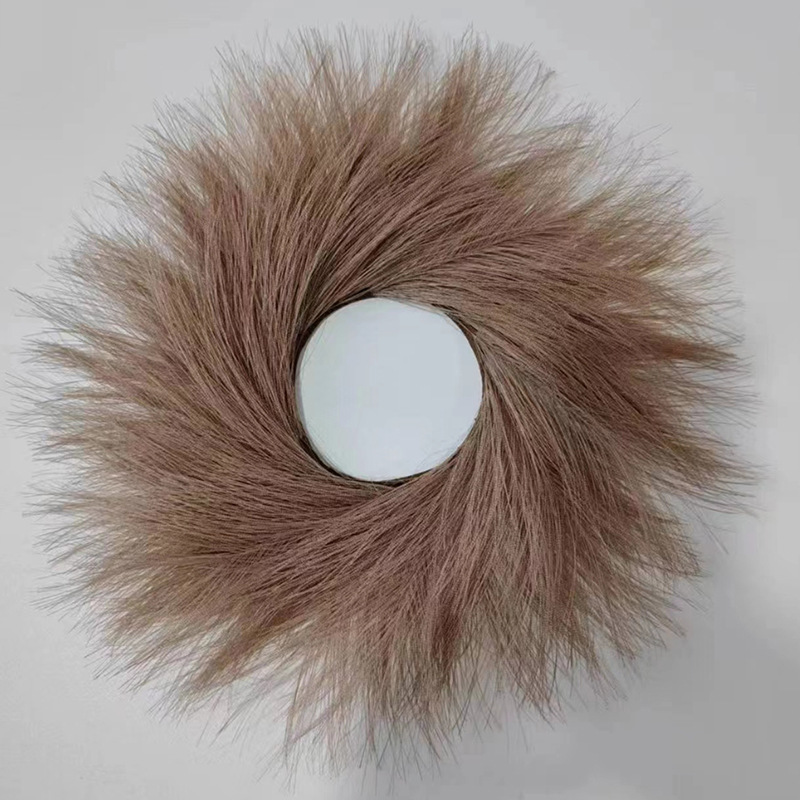 Pampas Grass Decor - Couronne de roseaux artificielles suspendue pour