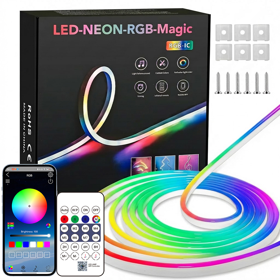 Bande LED néon RGB Bluetooth 1 - Home Decor Free App avis et prix