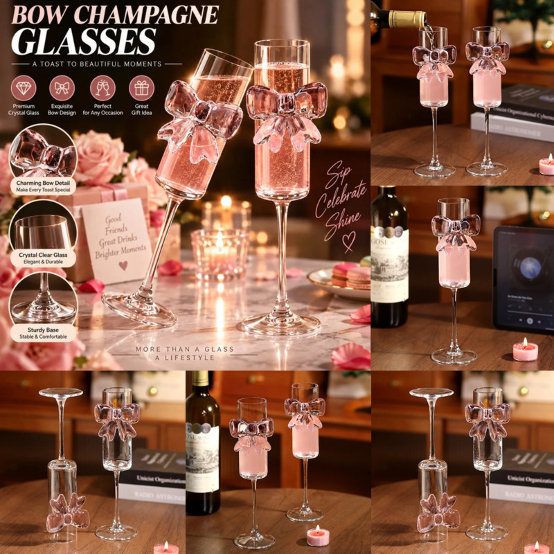 Verres à vin Y2K avec nœud de  - Home Decor Y2K avis et prix